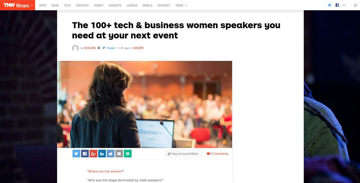 TNW 100+ tech & business women you want to speak in your event